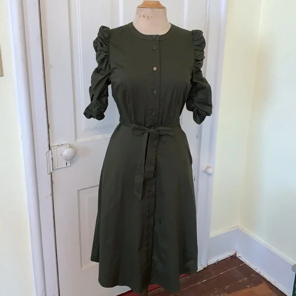 Who What Wear | Dresses | Who What Wear Olive Green Button Down Short Ruched Sleeve Belted Midi Dress | Poshmark Who What Wear | Dresses | Who What Wear Olive Green Button Down Short Ruched Sleeve Belted Midi Dress | Poshmark